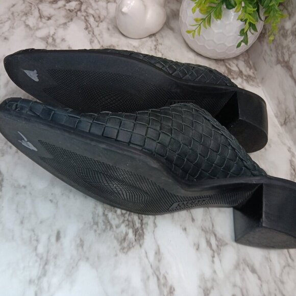 FRANCO SARTO Women's Black Leather Western Cowgirl Clogs Mules Slip On Size 8M - Picture 8 of 10